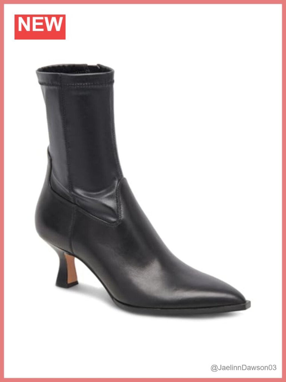 Women's Pointed Toe Kitten Heel Ankle Boots Side Zipper Leather Booties